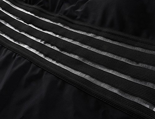Hilor maiô feminino peça única frente cruzada trajes de banho vazados monoquínis, Preto, S US4-6
