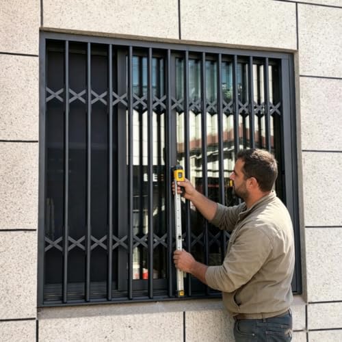 Rejas para Ventanas Exteriores Ventanas De Seguridad Plegables, Rejas Antirrobo Para Ventanas De Casas, Sótanos, Locales Comerciales Y Apartamentos, Rejas Para Ventanas(W65xH170cm/26x67in)