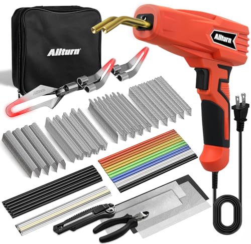 Image of Allturn Plastic Welder, 2 in 1 Plastic Welding Kit, Hot Staples Weld Gun, Car Bumper Repair Kit for Most Plastics, Patent Number D970324(Red)