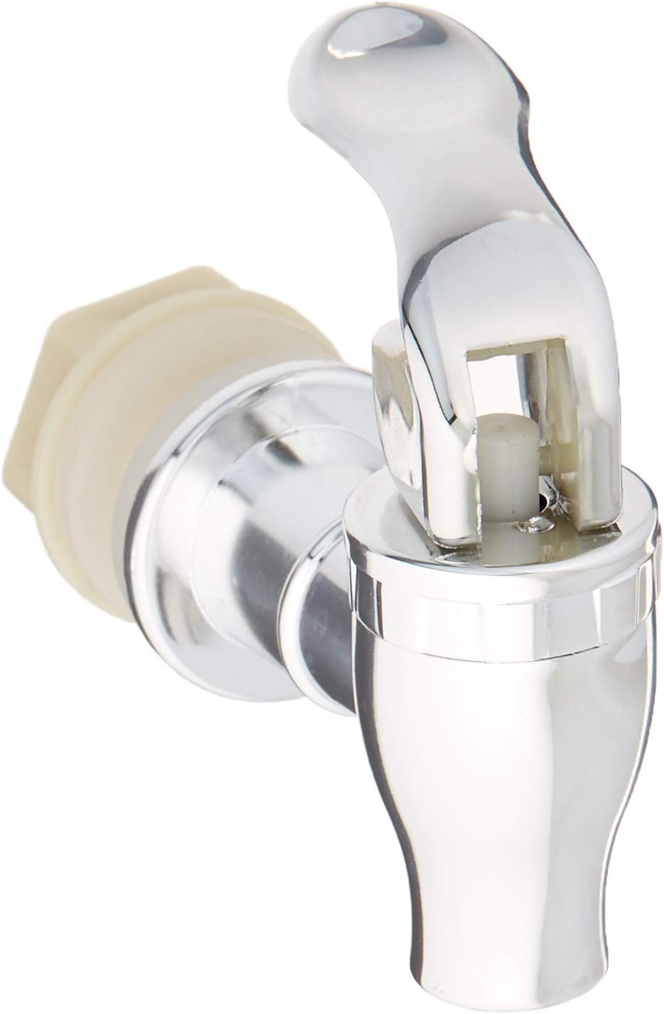 Royal Cook Chrome Plated Plastic Push Style Spigot for Beverage Dispenser, Carafe, Replacement Lever Pour Spout for Beverage Dispenser, Beverage Dispenser Replacement Spigot
