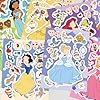 24 Sheets Cute Princess Stickers for Teens Kids, Make Your Own Disney Cartoon Princess Character Stickers, Make a Face Rewards Stickers for Girls, Art Craft Party Supplies, DIY Decals #5