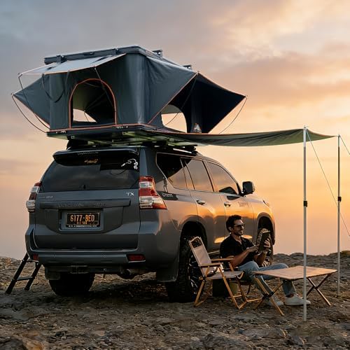 Pioneer Pro Rooftop Tent Hard Shell with USB Outlet, Summer Side ...