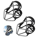 PLCatis Ice Snow Grips 1 Paar Anti-Rutsch-Schuhkrallen Spikes für Schuhe Silikon und Edelstahl Ice Klampen Steigeisen Schuhkrallen Spikes für Walking Wandern Klettern Bergsteigen Trekking - Schwarz
