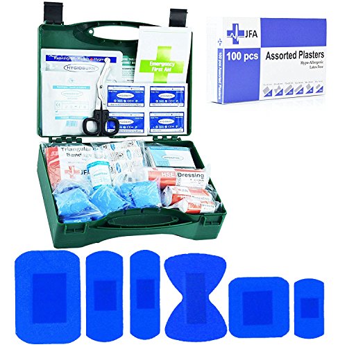 Jfa Petite Traiteur BSI kit de premiers secours Y Compris Boîte de 100 pansements Bleu