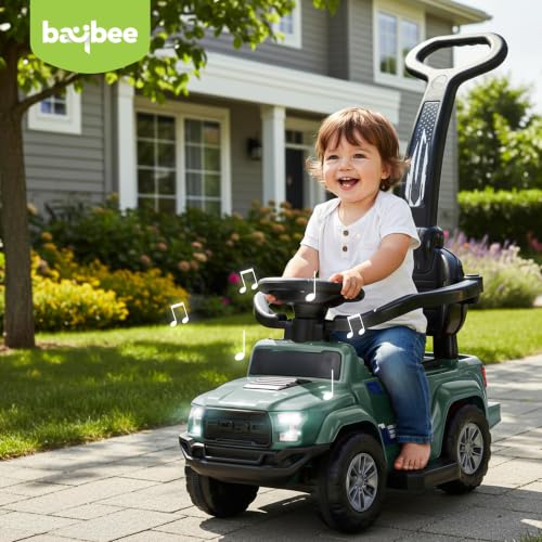 Image of Baybee Roady Pro Ride on Car for Kids | Push Ride on Jeep with Parental Handle & Safety Guardrail | Backrest, Light & Music Rideons Toy Car | Baby Ride on Cars for Kids 1 to 3 Years (Dark Blue)