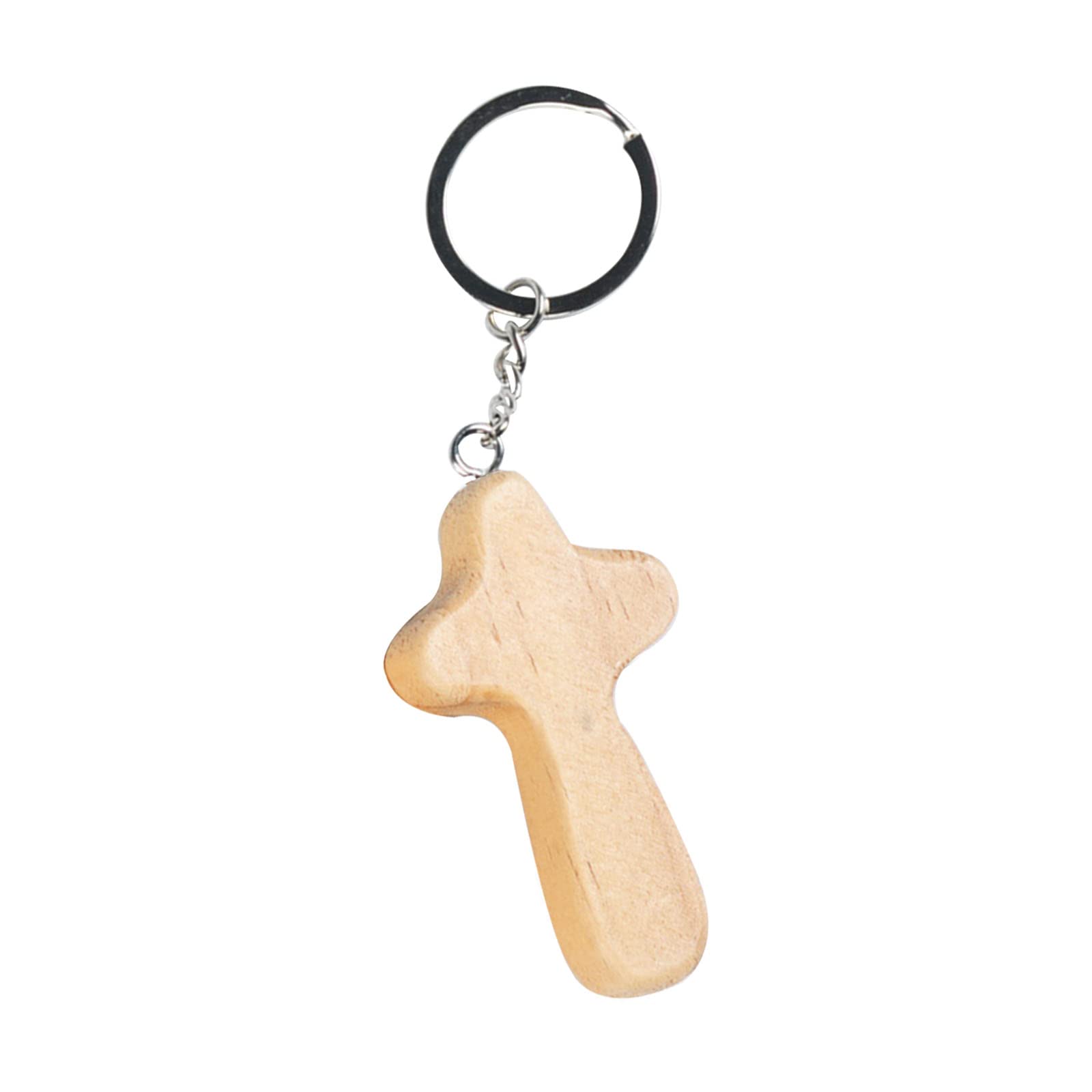Hattba Comfort Keychain Wooden Pendant Keyring Bag Charm Simple Car Keyring Religious Keychain Decorations Religious Keychains