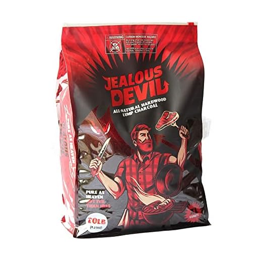 Jealous Devil 100% All Natural Hardwood Lump Charcoal for Grilling and Smoking, 8 Pound Bag