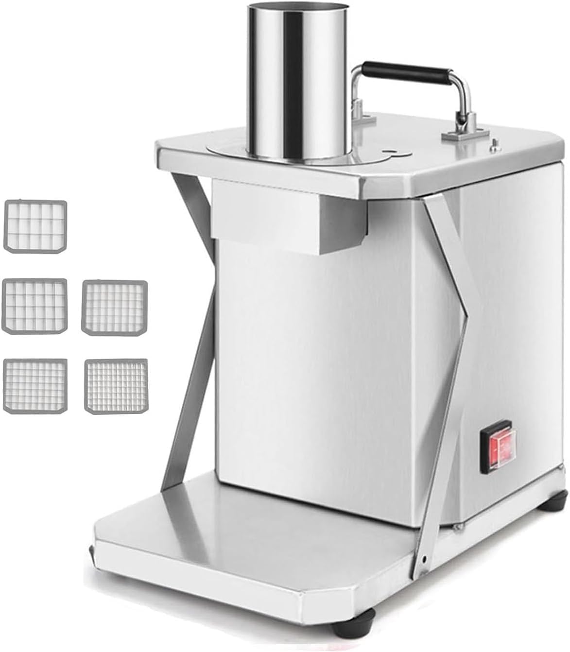 Electric Vegetable Dicer Slicer Shredder, 200W Food Prep Machine with 6/8/10/12/15mm Stainless Steel Blades for Commercial & Home Kitchen, Home Cooks & Restaurant Chefs