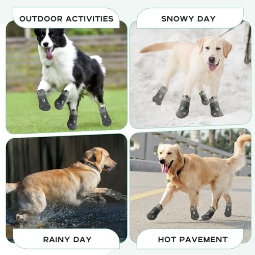 Bottines imperméables chiens protection pattes caoutchouc réglable - 15
