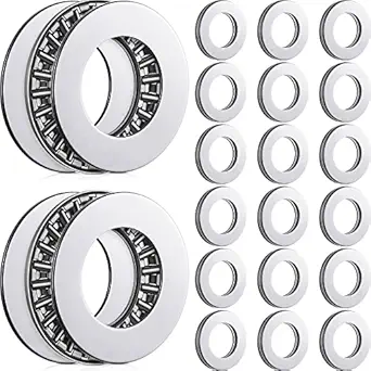 Therwen 20 Sets Thrust Needle Roller Bearings AXK2035 Needle Roller Bearing with Washers 35mm Od Small Thrust Bearing for Automotive, Marine, Aviation