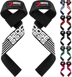 DMoose Lifting Straps, 24 inch (Pair) Wrist Straps for Weightlifting, Deadlift, Powerlifting, Bodybuilding Gym Workout, Neoprene Padded Support Cotton Straps for Max Hand Grip Strength Training