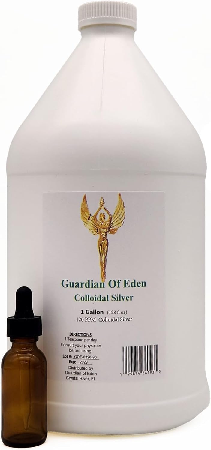 Colloidal Silver, 120 PPM, Liquid, 1 Gallon (128 fl oz), with Dropper Bottle