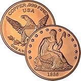 Private Mint Currency Design 1 oz .999 Pure Copper Round/Challenge Coin (1836 Seated Liberty Dollar Design) -  Jig Pro Shop LLC