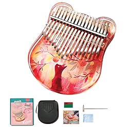 17 clés kalimba thumb piano, acrylique mignon chat motif kalimba avec Eva Sac, Tuning Hammer, Instructions et plus… - Les Beatles, Paul McCartney, John Lennon, RIngo Starr, George Harrison