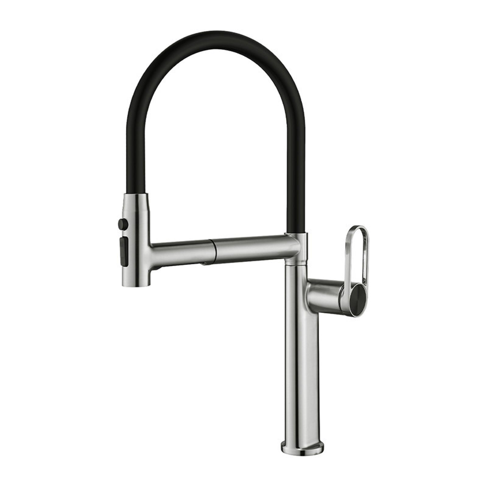 Fanjubei Brushed Copper Kitchen Multifunctional Pull-Out Hot And Cold Rotating Faucet,