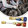 Yuanpgky Valve Core Quick Remover Installer Kit for R134A and R12 AC Systems - Adjustable High/Low Pressure Coupler Tool with Red 16mm and Blue 13mm Fittings, Metal #3
