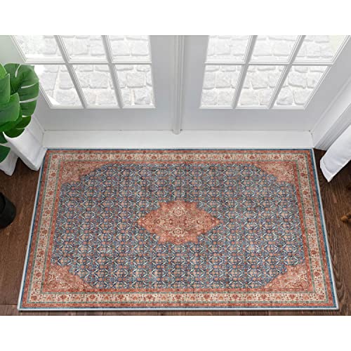 Well Woven Asha Collection Elegant Blue & Red Oriental...
