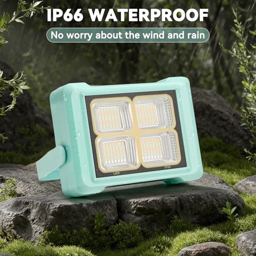 Image of 100W LED Solar Work Light, 5000mAh Rechargeable Magnetic Emergency Light, IP66 Waterproof, Up to 24 Hours of Runtime. Ideal for Emergencies, Repairs, and Camping.