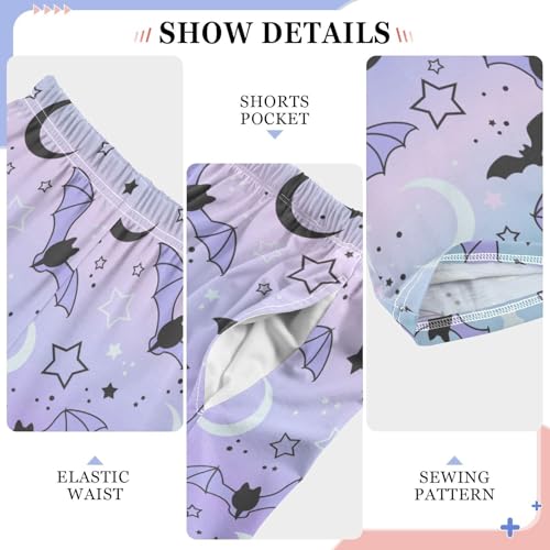 Night Bat and Moon Boys Long Pants Soft Trousers Elastic Waist Kids Lounge Bottoms with Pockets S-XL4