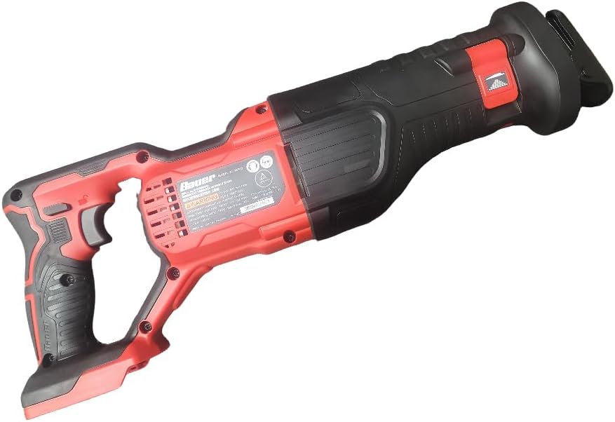 Rear view of cordless reciprocating saw