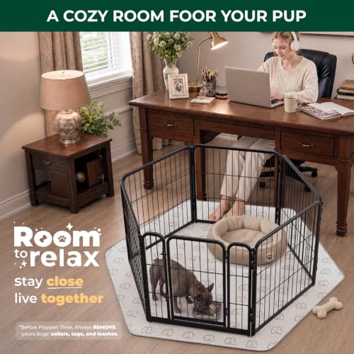 FXW Homeplus Indoor Dog Playpen, 24" H, 6 Panels, for Puppies & Small Dogs