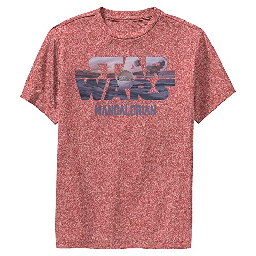 T-shirt Star Wars Mandalorian pour garçon en coton rouge heather taille XL