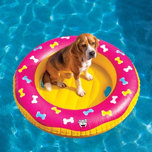 BigMouth Inc. Pool Float for Dogs, Durable Inflatable Vinyl Raft for Small to Medium Sized Dogs - Donut