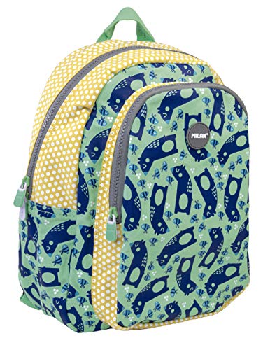 MILAN Mochila Escolar Pequeña Net lit Verde infantil  33 cm
