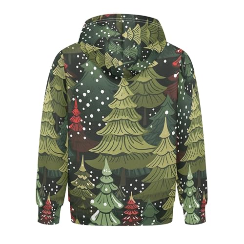 Kids Hoodies Sweaters Christmas Xmas Trees Hooded Sweatshirts with Big Pockets for Boys Girls B04003272