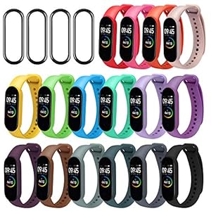 ivoler 20 stuks armbanden voor Xiaomi Mi Band 6/Mi Band 5 (NFC), siliconen reservebanden, waterdichte…