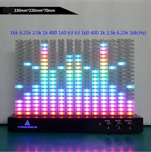 Analizzatore di spettro audio per casa e feste, 14 segmenti di spettro musicale luce, lampada acrilica ad alta sensibilità con immagini ritmiche forti