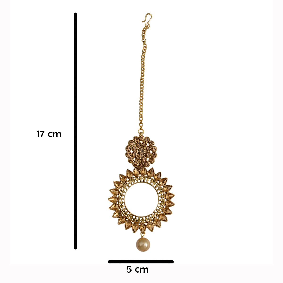 Traditional Maang Tikka with Kundan and Beads