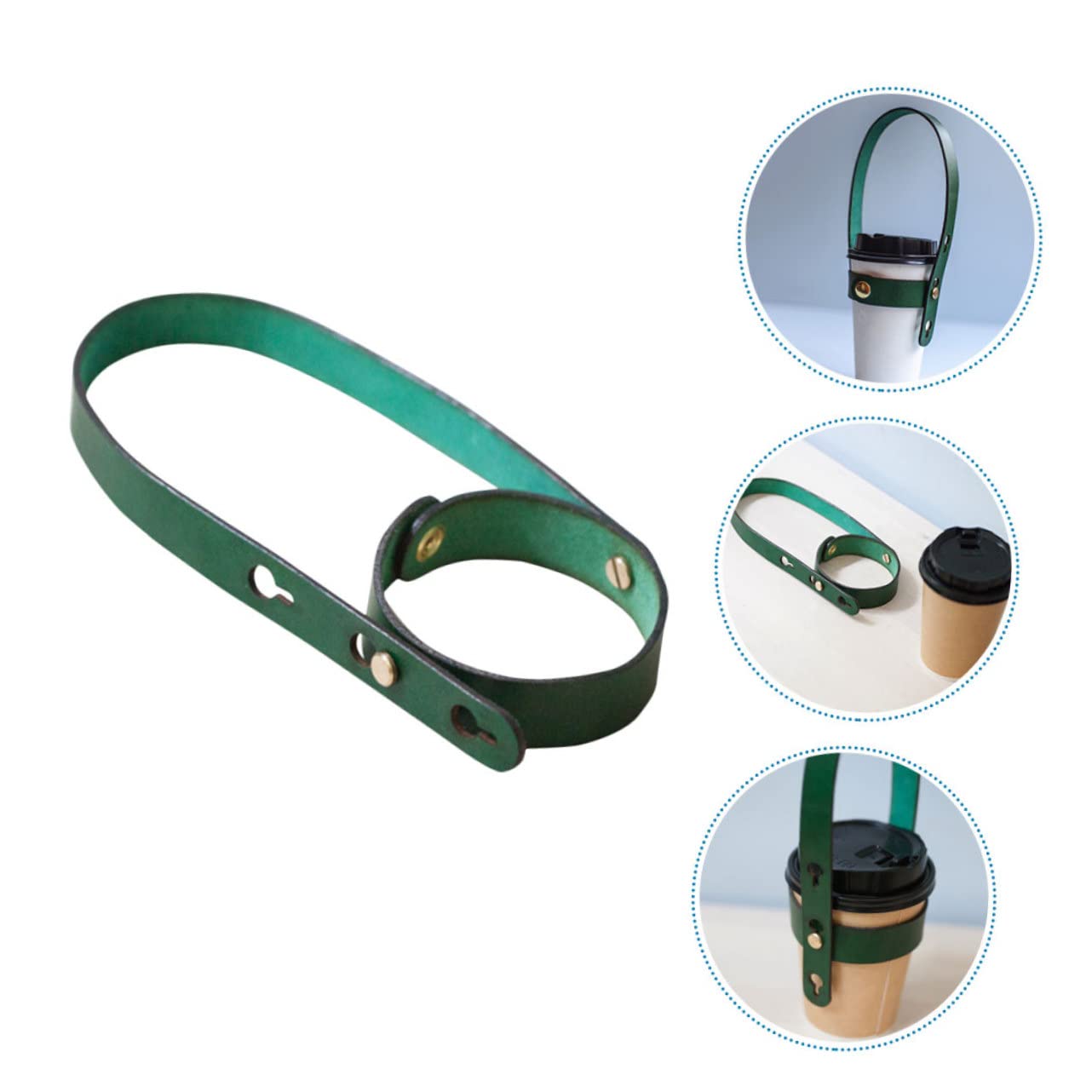 Anneome 3piezas Funda De Café De Pu Reutilizable Soporte Portátil Para Tazas Aislante y Ligero Para Llevar Bebidas Calientes Accesorio Práctico Para Hogar y Viajes