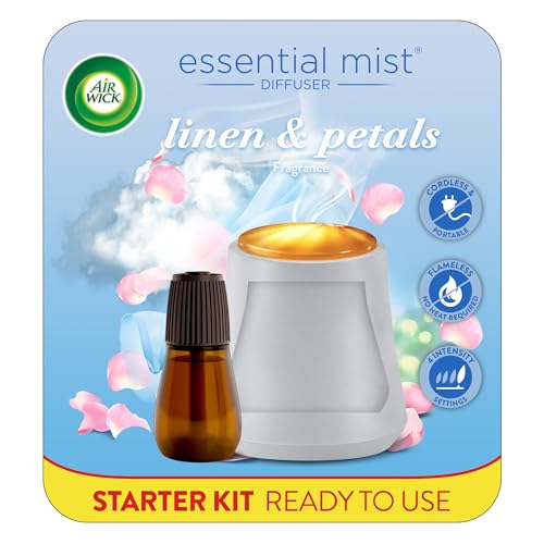 Air Wick Essential Mist Starter Kit (Gadget + 1 Refill), Linen & Petals, Air Freshener, Essential Oils - image 1