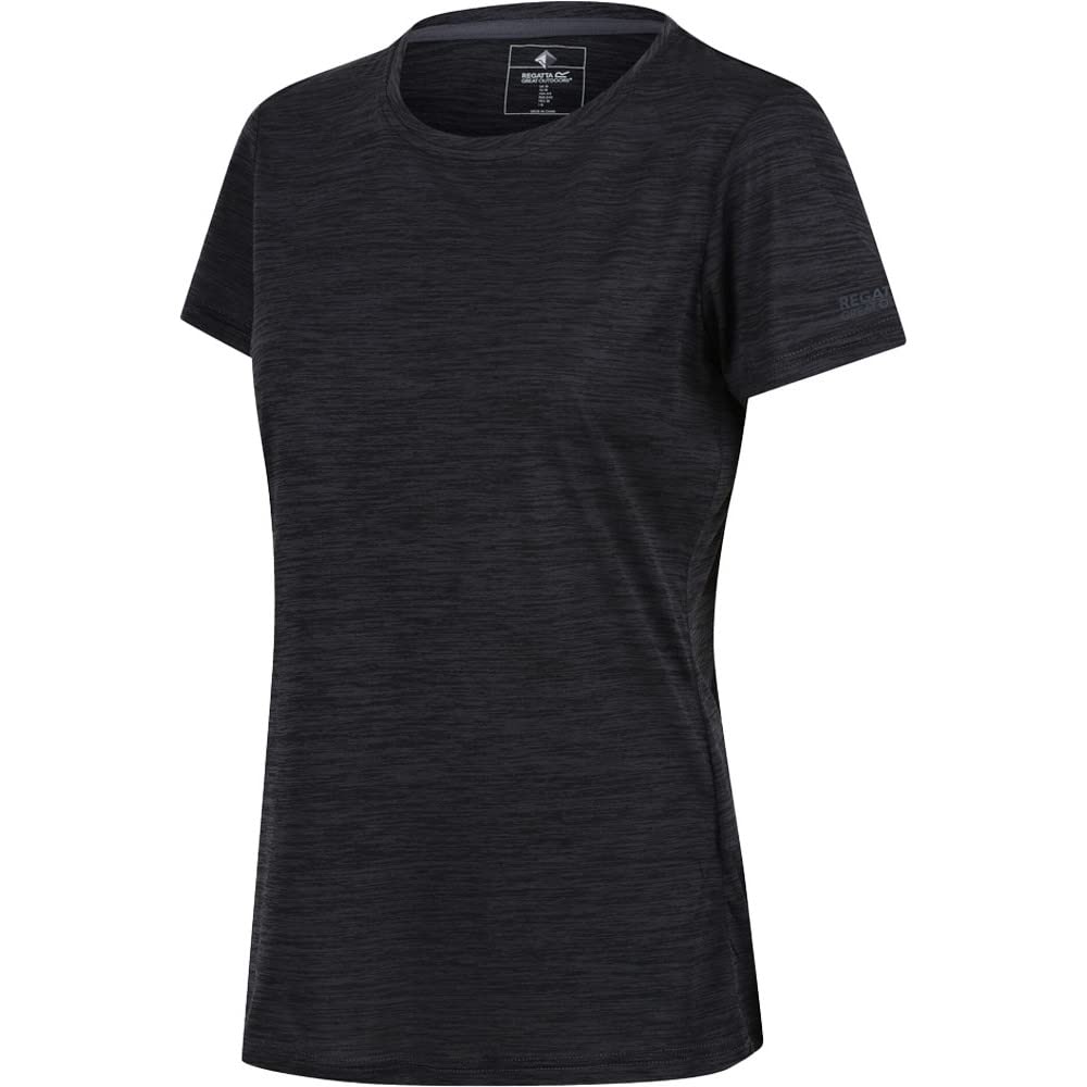 Regatta Women's Black Fingal Edition Walking T-Shirt In | Size: 14