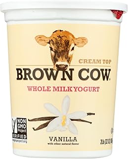 Brown Cow West Cream Top Whole Milk Vanilla Yogurt, 32 Ounce - 6 per case.