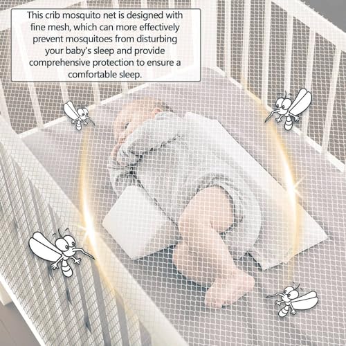 Moskitonetz mit Gummizug, Moskitonetz für Kinderbetten, Babybett Moskitonetz, Mückennetz für Gitterbetten Moskitonetz Reisebett Insektennetz Feinmaschiges Insektenschutz für Familien Reisen