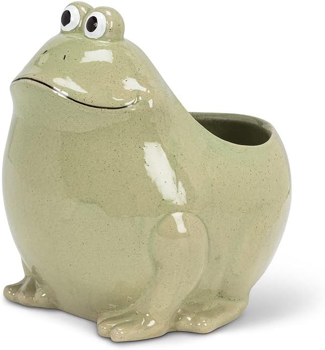 Abbott Collection 27-CRITTER-479 Large Sitting Frog Planter, 6.5" H