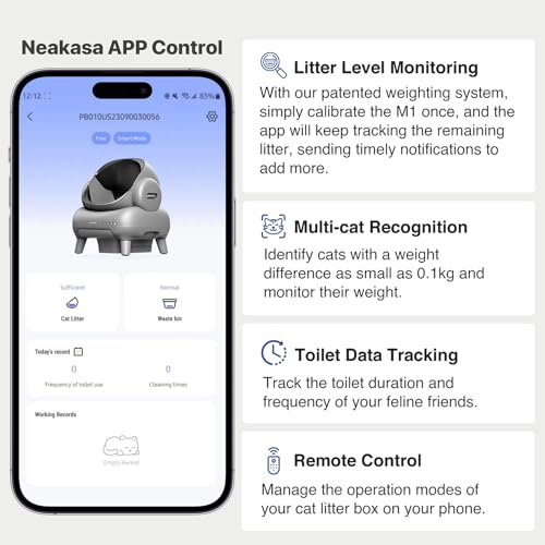 Neakasa M1 Open-Top Self Cleaning Cat Litter Box, Automatic Cat Litter Box with APP Control, Odor-Free Waste Disposal Includes Trash Bags 7 Neakasa M1 Open-Top Self Cleaning Cat Litter Box, Automatic Cat Litter Box with APP Control, Odor-Free Waste Disposal Includes Trash Bags - Image 6