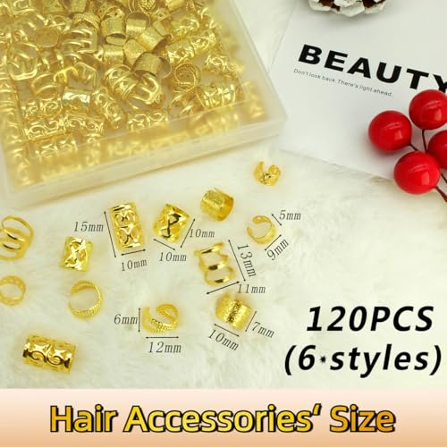 120 piezas de joyería para el cabello en tonos dorados miniatura 4
