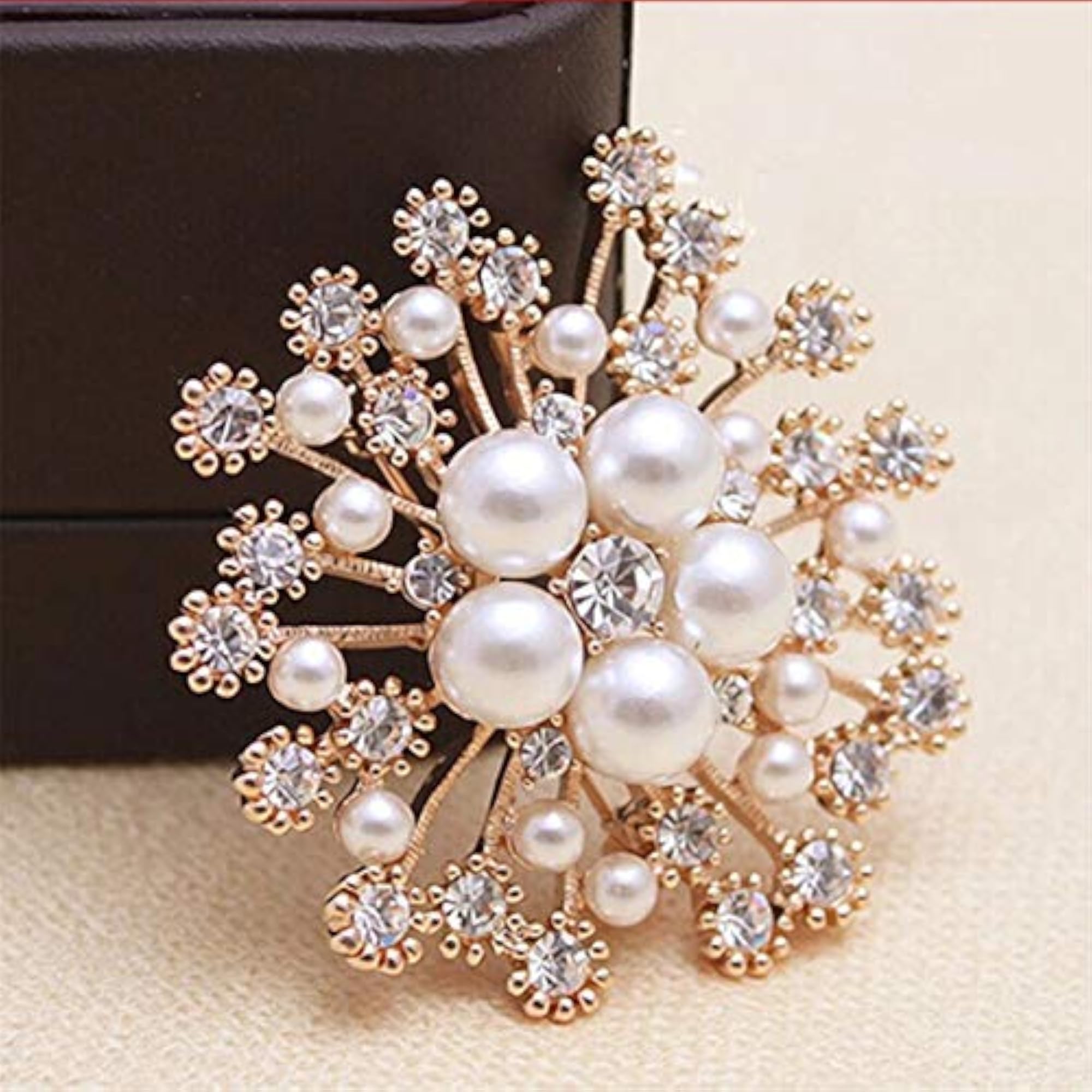 Glittering Snowflake Flower Brooch Pin, Fashionable Accessory