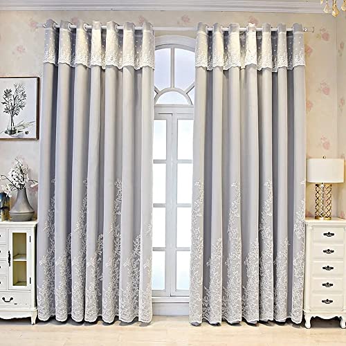 Amidoudou 1 Pair European Double Layer Curtains for Living Room B...