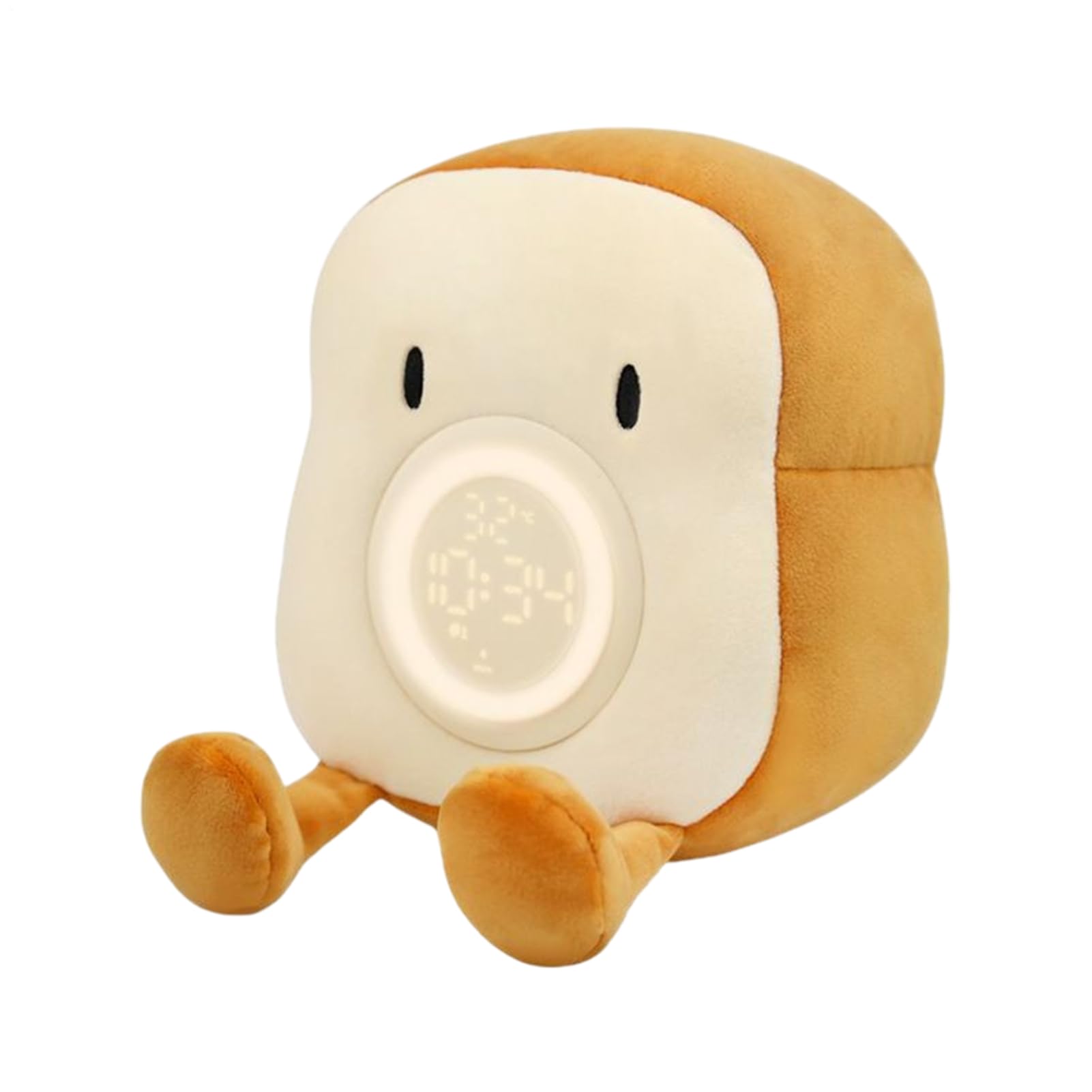 Lámpara Tostada Lámpara Felpa De Noche Multiusos Con Soporte Para Móvil | Reloj Despertador Digital Adorable Luz de Ensueño Para Dormitorio Salón Hogar Guardería Niñas Niños Bebés