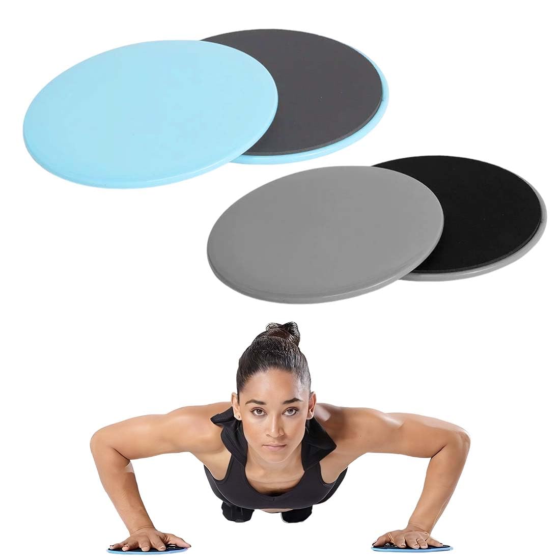 4 Stück Sliders Fitness Core Sliders Doppelseitige Gliding Discs Sliders Disc Slides Gleitscheiben Sport Handstand Blöcke Doppelseitige für Teppich Fliesen Laminat Holzboden