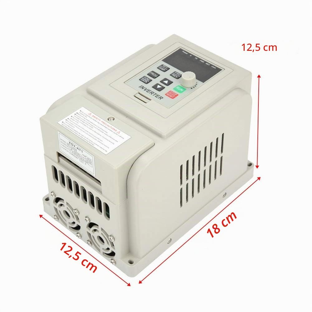 Jadeshay Inverter per Motori 2.2 KW Inverter di Frequenza AC Regolatore Velocita Motori 220V Convertitore VFD Inverter Monofase,Ingresso Monofase Uscita Trifase con Protezione da Sovraccarico