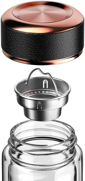 Miniatura 4 de Taza de viaje de acero inoxidable con aislamiento al vacío, vaso de té con infusor de té, filtro de hojas sueltas, taza térmica, botella de agua con