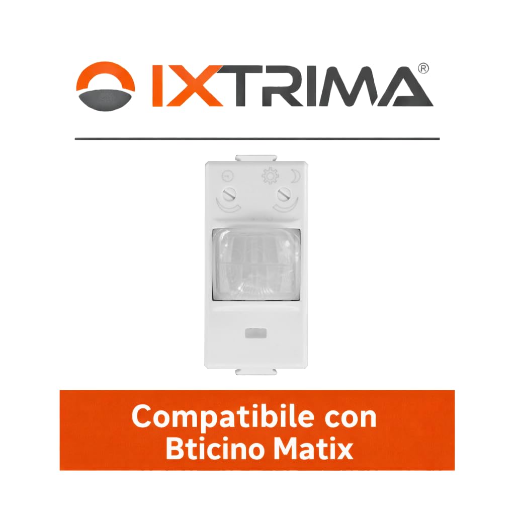 Détecteur de Mouvement crépusculaire - 1 Module PIR encastré - Compatible avec BTicino Matix - Blanc
