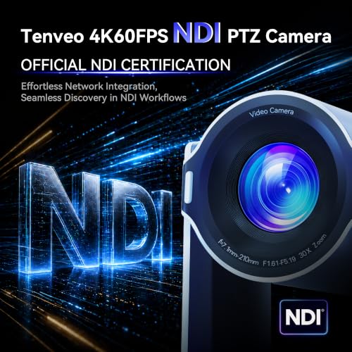 Image of Tenveo 4K 60FPS NDI PTZ Camera, AI Auto Tracking 3.0, 30X Zoom 1 /1.8 UHD CMOS 8.42MP, SDI /HDMI /USB3.0 /LAN(PoE) Live Streaming with Tally Light, FreeD Support, for Video Production Large Live Events
