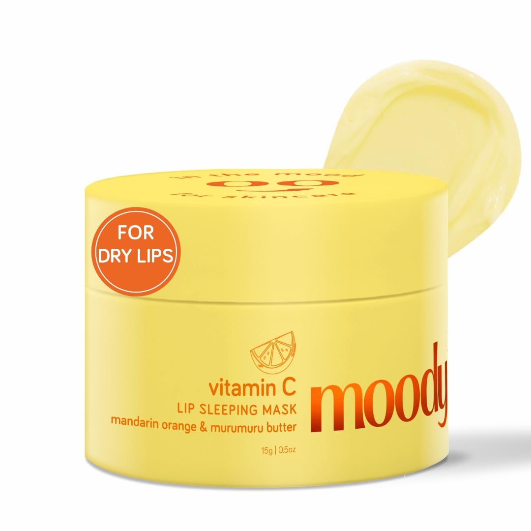 Moody Vitamin C Lip Sleeping Mask for Overnight Hydration & Repair of Chapped Lips | Enriched with Murumuru Butter, Aloe & Hyaluronic Acid | With 24 Hrs Moisturization - 100% Vegan (12gm)-image-44