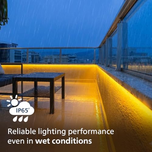 Image of PHILIPS FlexiShine LED Strip Light 5M | 8 Watt per Meter | 120 LEDs /m | IP65 Waterproof LED Rope Light for Outdoor Balcony Garden Pathway Lighting | Flexible Decorative Lighting | Warm White Pack of 4